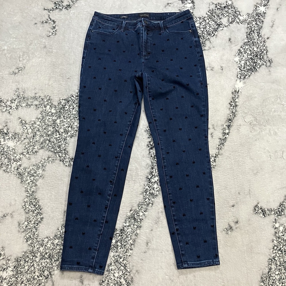 Talbots Denim Jegging Jeans Womens 10‎ Blue Skinny Embroidered Stretch Mid Rise